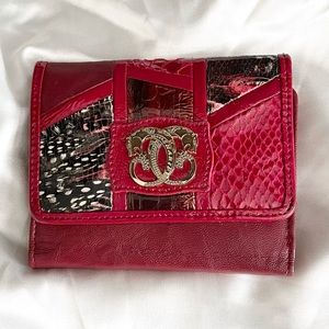Sharif Red Wallet w/Gold Panthers